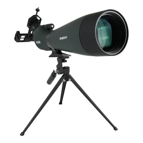 SVBONY SV28 100mm Angled Spotting Scope for Target Shooting, 25-75x Spotter Scope with Tripod for Long Range Viewing, FMC HD Optics with Soft Carrying Case & Phone Adapter, Scopes for Birdwatching - Image 1