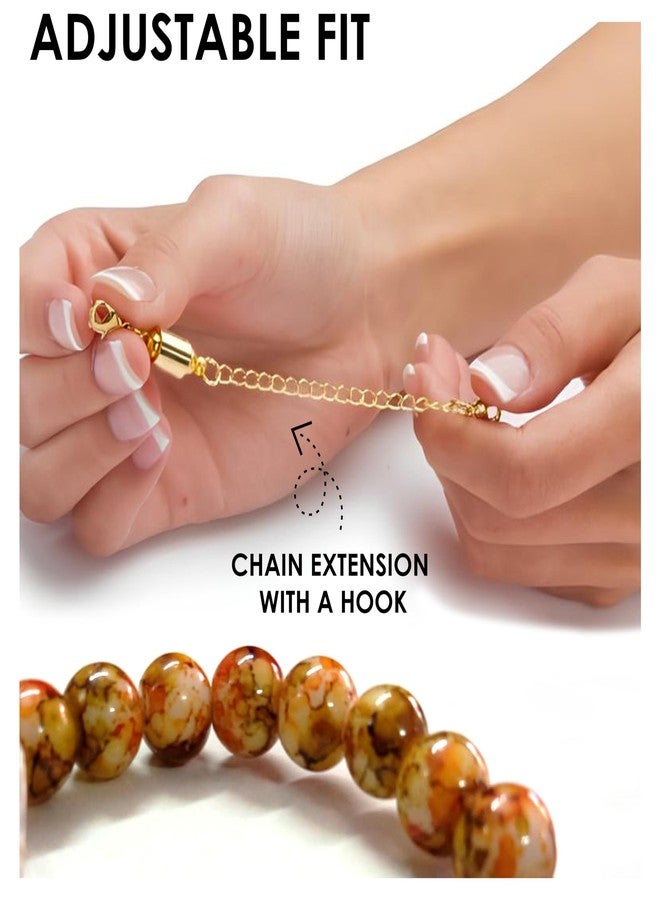 SOLOBOLO Personalised Bracelet, Customized Bracelet For Men's & Women's, Black And Orange Beads Bracelet, Couple Name Customized Bracelet, Bracelets Gift For Men And Women (GIRLS, 2) - Image 2
