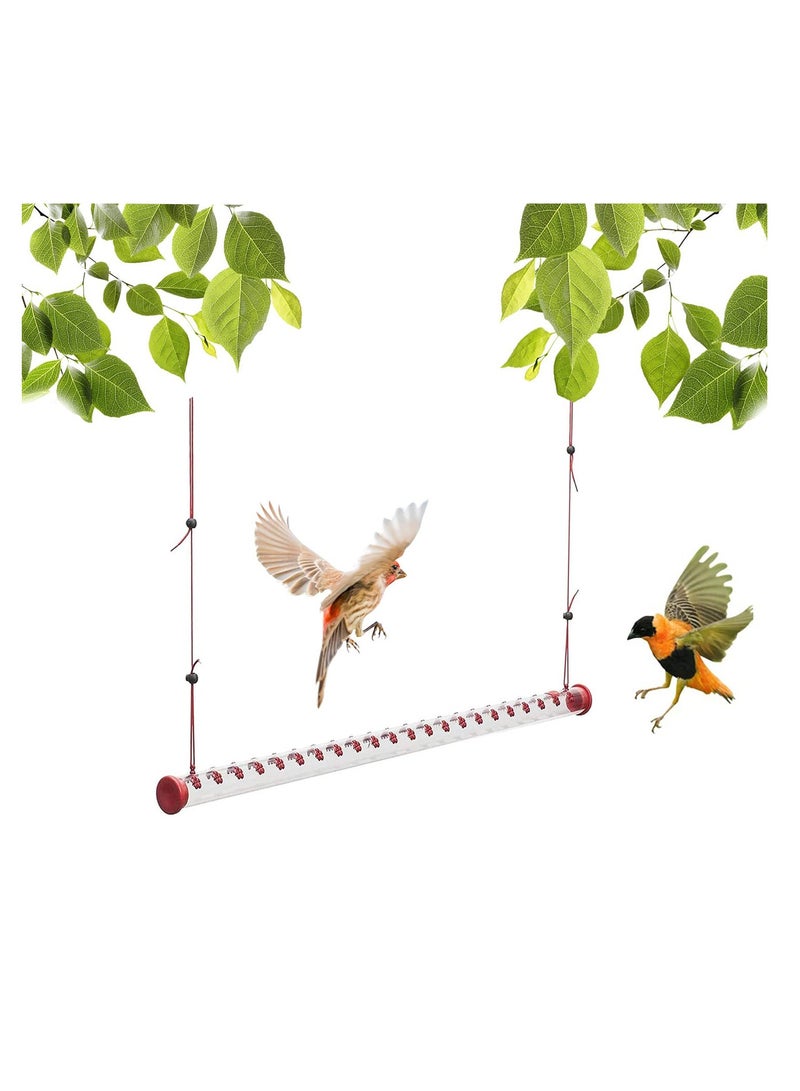 Zikra Best Hummingbird Feeder, Hummingbird Feeder, with Hole Birds Feeding Transparent Pipe, Red Transparent Tube, Easy to Use for Outdoor Garden Home Decoration, Indoor or Outdoor Decor (40cm) - Image 1
