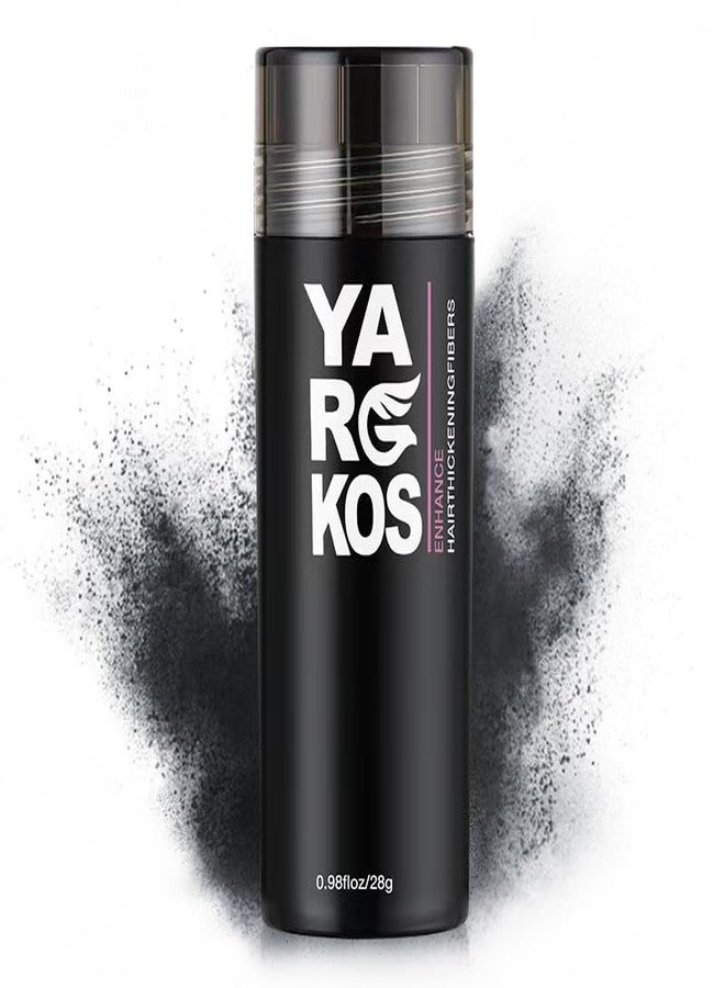 Yargkos Hair Fibers for Thinning Hair or Fill In Fine, Hair Building Fibers (28g) for Women & Men, Hair Powder for Instantly Thicker, Fuller Looking - DARK GRAY - Image 1