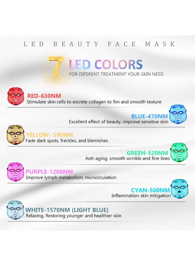 Foleto LED FÃ¢cÃ¨ MÃ¢sk Light Therapy | 7 Color Skin Rejuvenation Therapy LED Photon MÃ¢sk Light Facial Skin Care Anti Aging Skin Tightening Wrinkles Toning MÃ¢sk - Image 3