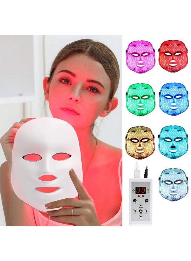 Foleto LED FÃ¢cÃ¨ MÃ¢sk Light Therapy | 7 Color Skin Rejuvenation Therapy LED Photon MÃ¢sk Light Facial Skin Care Anti Aging Skin Tightening Wrinkles Toning MÃ¢sk - Image 1