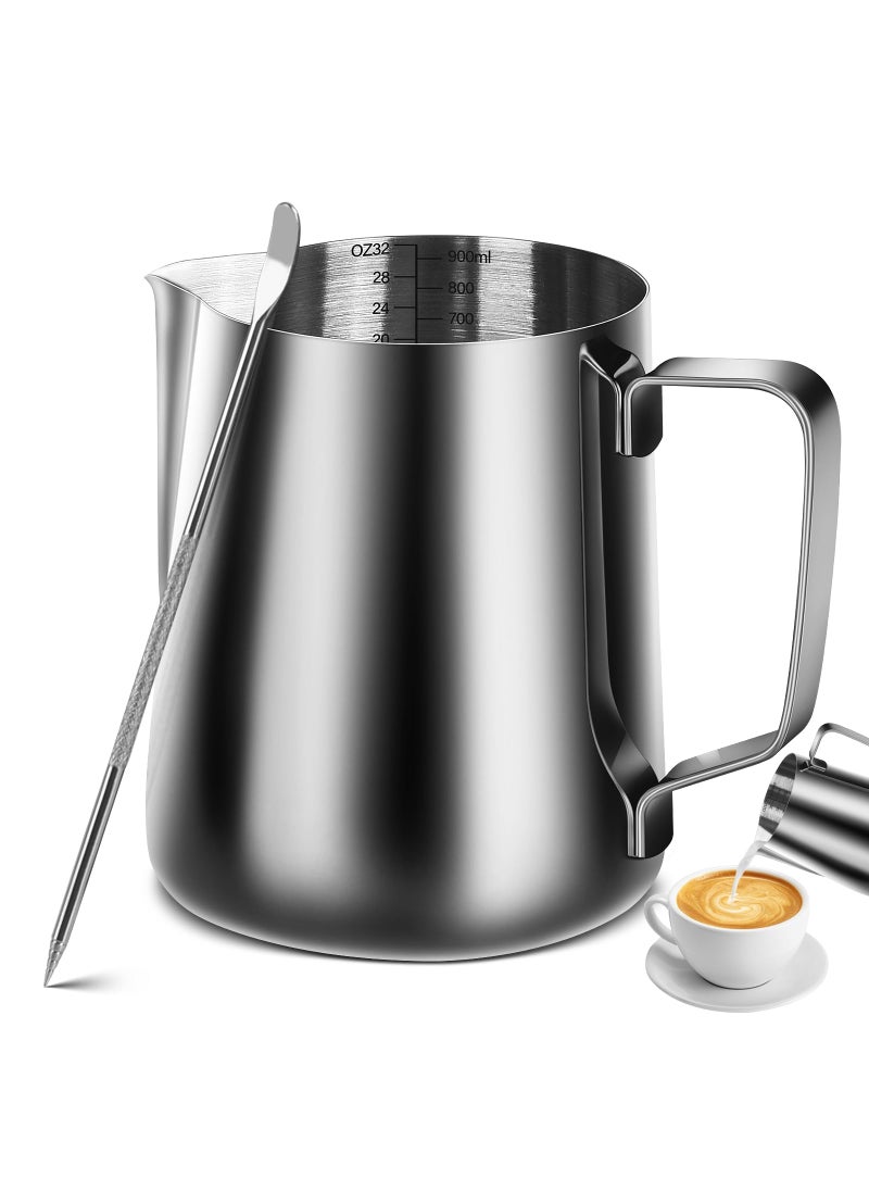 iHeartYard iHeartYard Espresso Milk Frothing Pitcher Stainless Steel 300Z900ML Coffee Milk Frother Cup with Decorating Art Pen for Espresso Machine Latte Art 