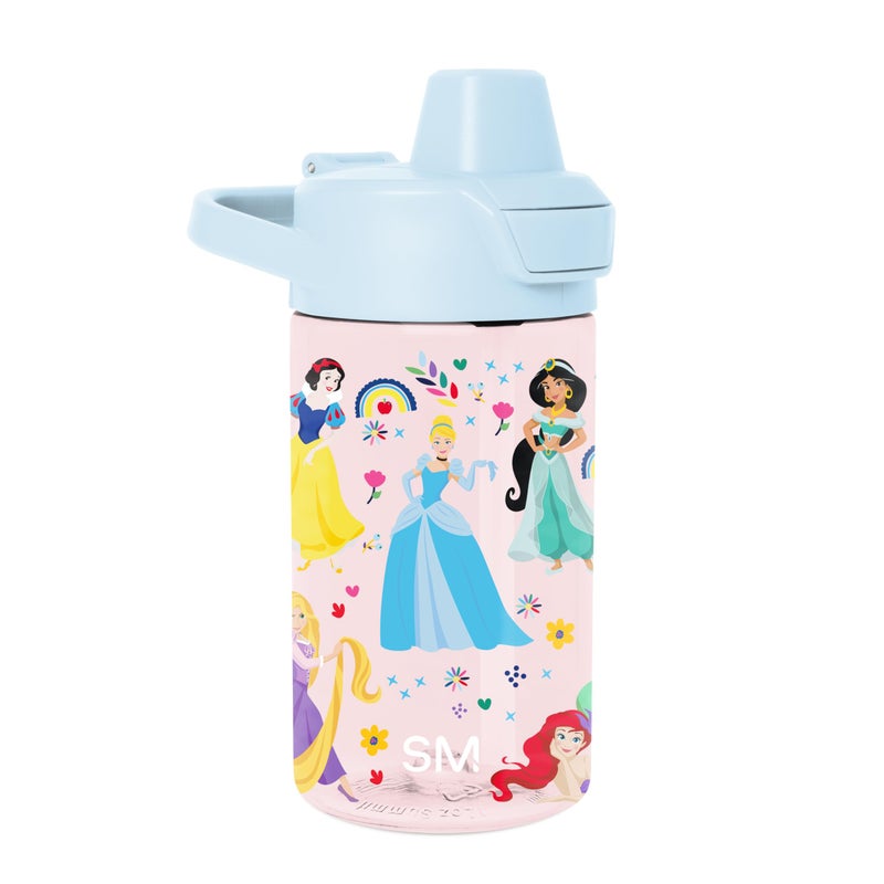 Simple Modern Disney Princess Kids Tritan Plastic Summit Water Bottle | 12 oz BPA-Free Cup with Covered Leak Proof Straw Lid for Girls, Toddlers | Princess Rainbows - Image 1