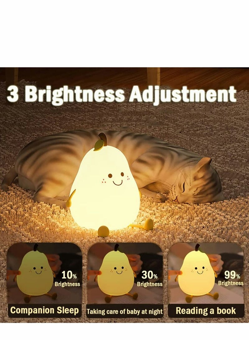Y&D Kids Night Light, Cute Silicone Pear Nursery Lamp for Baby and Toddler - Image 4