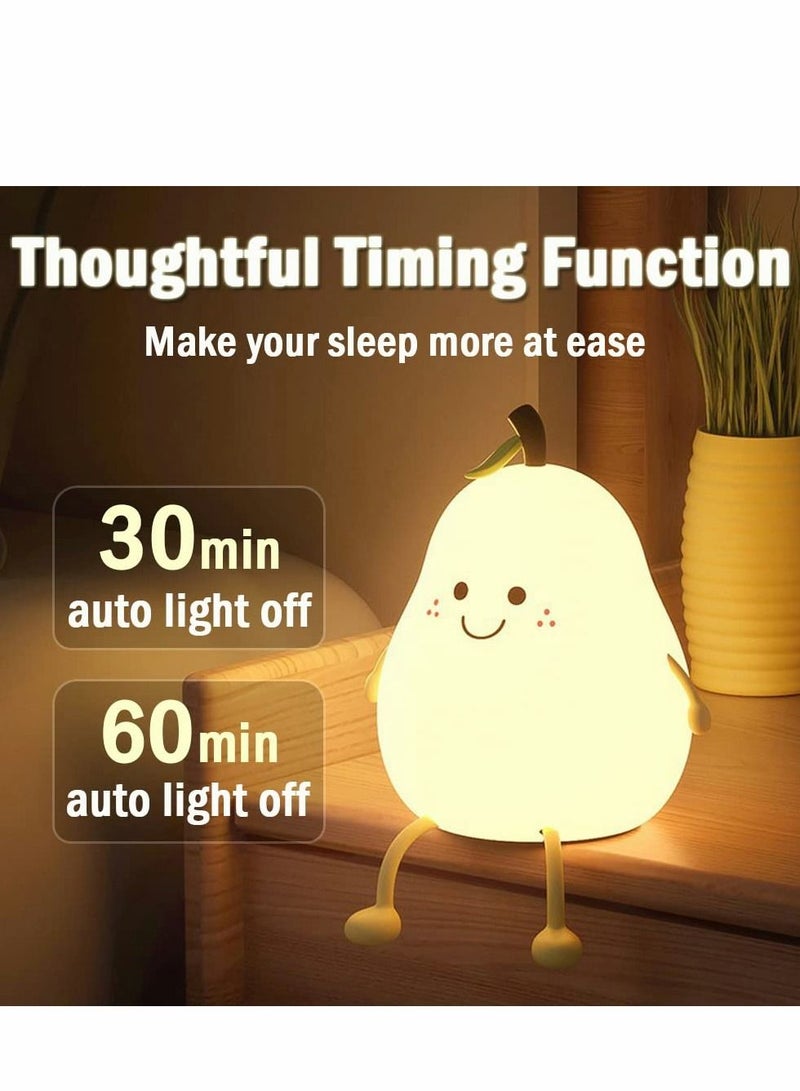 Y&D Kids Night Light, Cute Silicone Pear Nursery Lamp for Baby and Toddler - Image 5