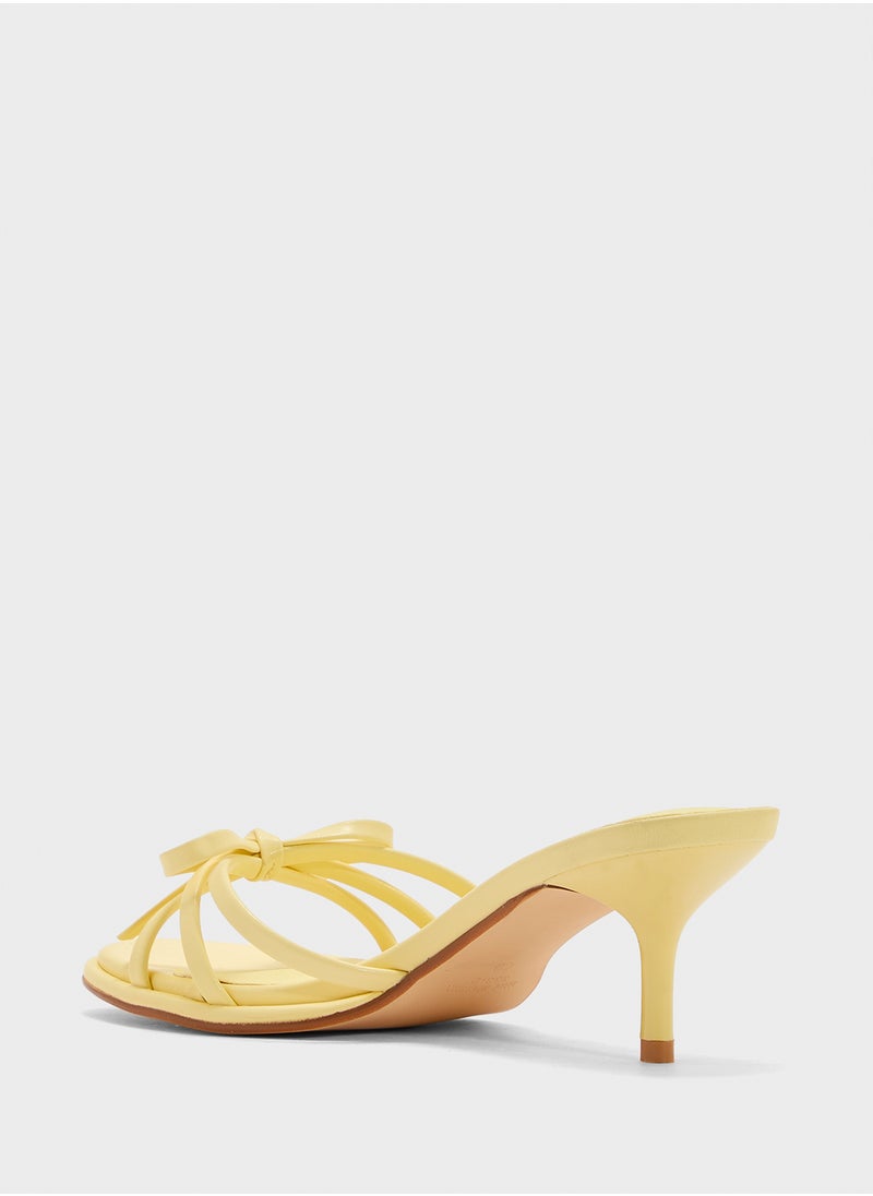 Ginger Heeled Mule With Bow  - Image 3