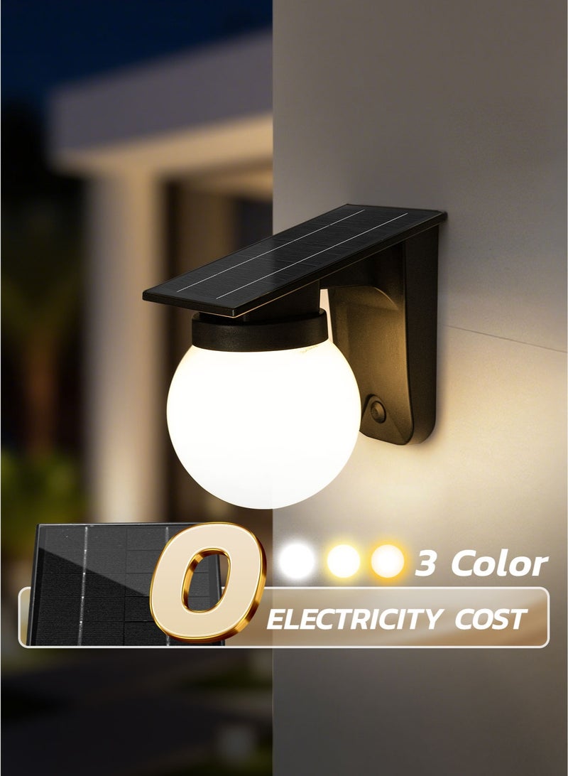 مودي مصباح جداري شمسي خارجي – 3 أوضاع إضاءة، لوحة شمسية 3 واط، مقاوم للماء IP65، بطارية 3600mAh – إنارة للحدائق والأسوار والفناء بدون كهرباء - Image 1