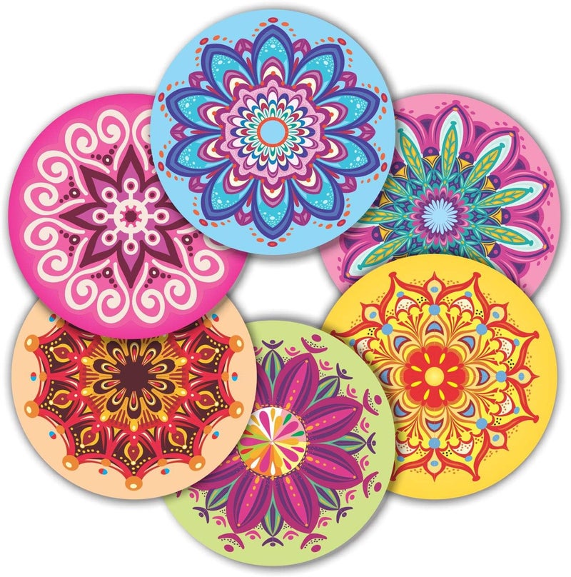 PARTH IMPEX Mandala Stickers Seals Labels - (Pack of 120) 2" Large Round Decals for Wall Laptop Water Bottles Holiday Greeting Cards Gift Envelopes Boxes - Image 1