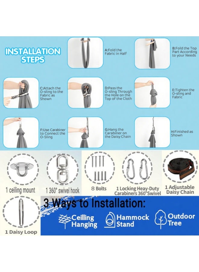 Daytoyz Sensory Swing for Kids & Adults Holds up to 300lbs Indoor and Outdoor Therapy Cuddle Swing Hammock with 360° Swivel Hook Kit Adjustable Swing for Calming, Child with Autism, ADHD or SPD - Image 4