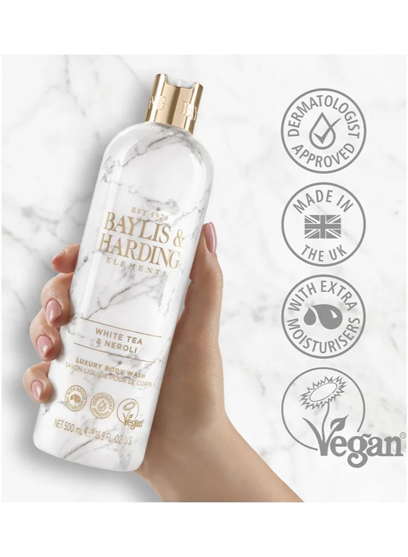 Baylis & Harding Elements White Tea and Neroli Body Wash, 500ml | Indulgent Moisturizing Formula with Fresh Floral Scents | Silky Smooth Skin | Paraben Free | Vegan