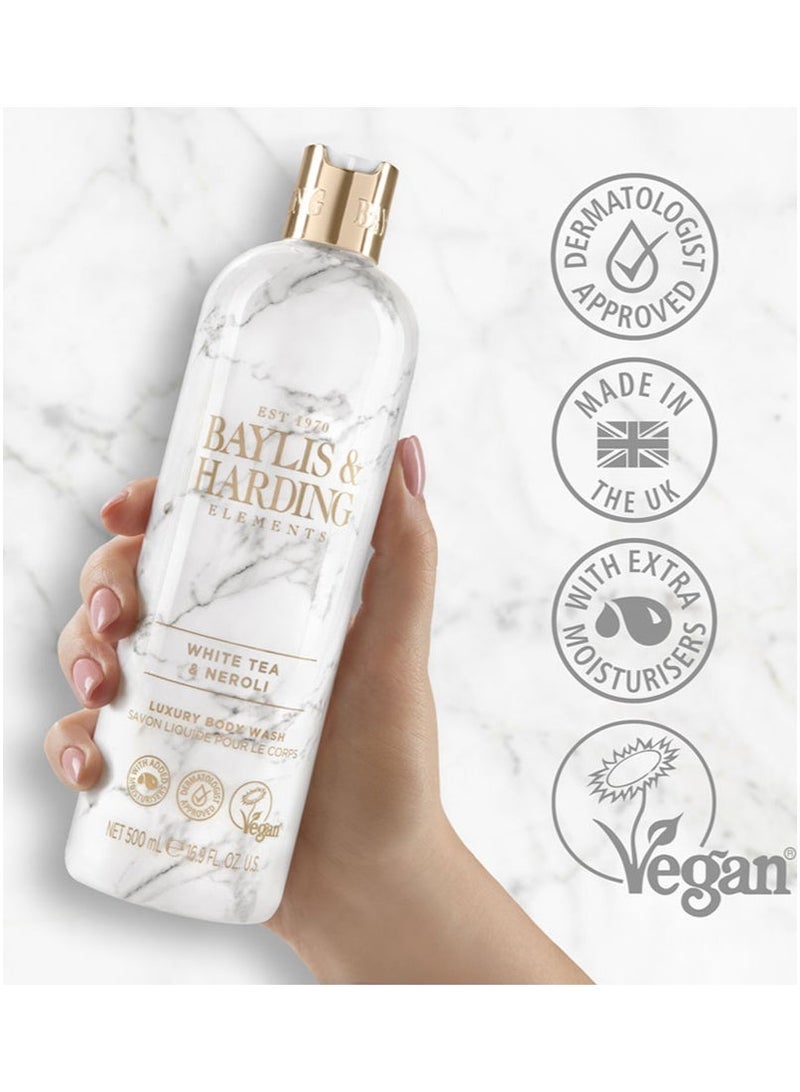 Baylis & Harding Elements White Tea and Neroli Body Wash, 500ml | Indulgent Moisturizing Formula with Fresh Floral Scents | Silky Smooth Skin | Paraben Free | Vegan - Image 2