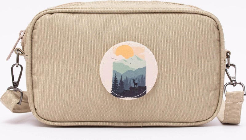 Kaff Beige K 00700 Interchangeable Sticker Crossbody Hand and Shoulder Bag  - Image 1