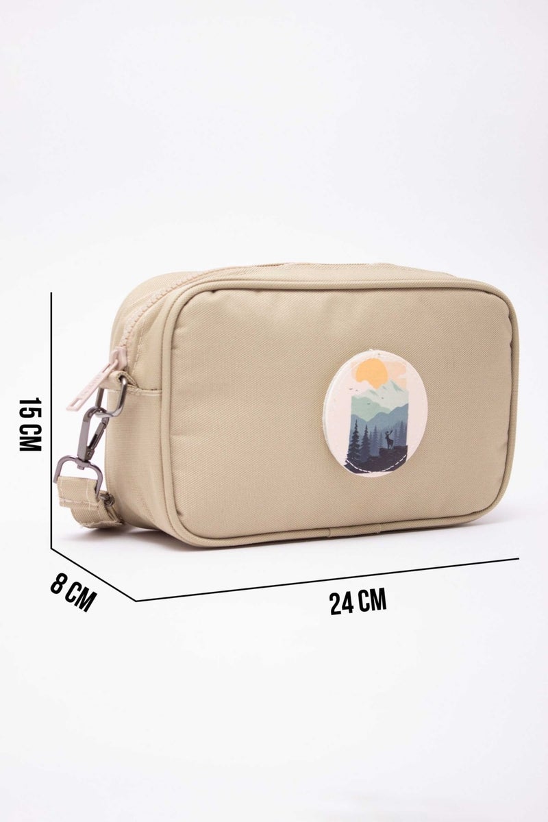 Kaff Beige K 00700 Interchangeable Sticker Crossbody Hand and Shoulder Bag  - Image 3