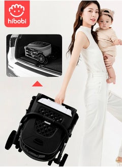 hibobi Two-Way Push Foldable Baby Single Stroller - Black  - Image 4