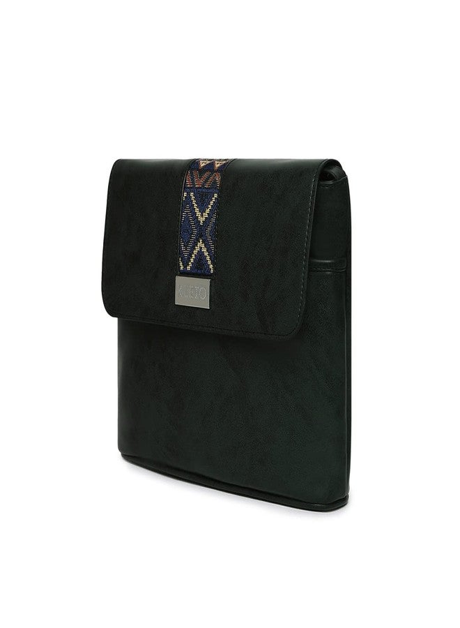 KLEIO Faux Leather Side Crossbody Sling Bag For Women Ladies (HO8028KL) (Dark Green) - Image 5