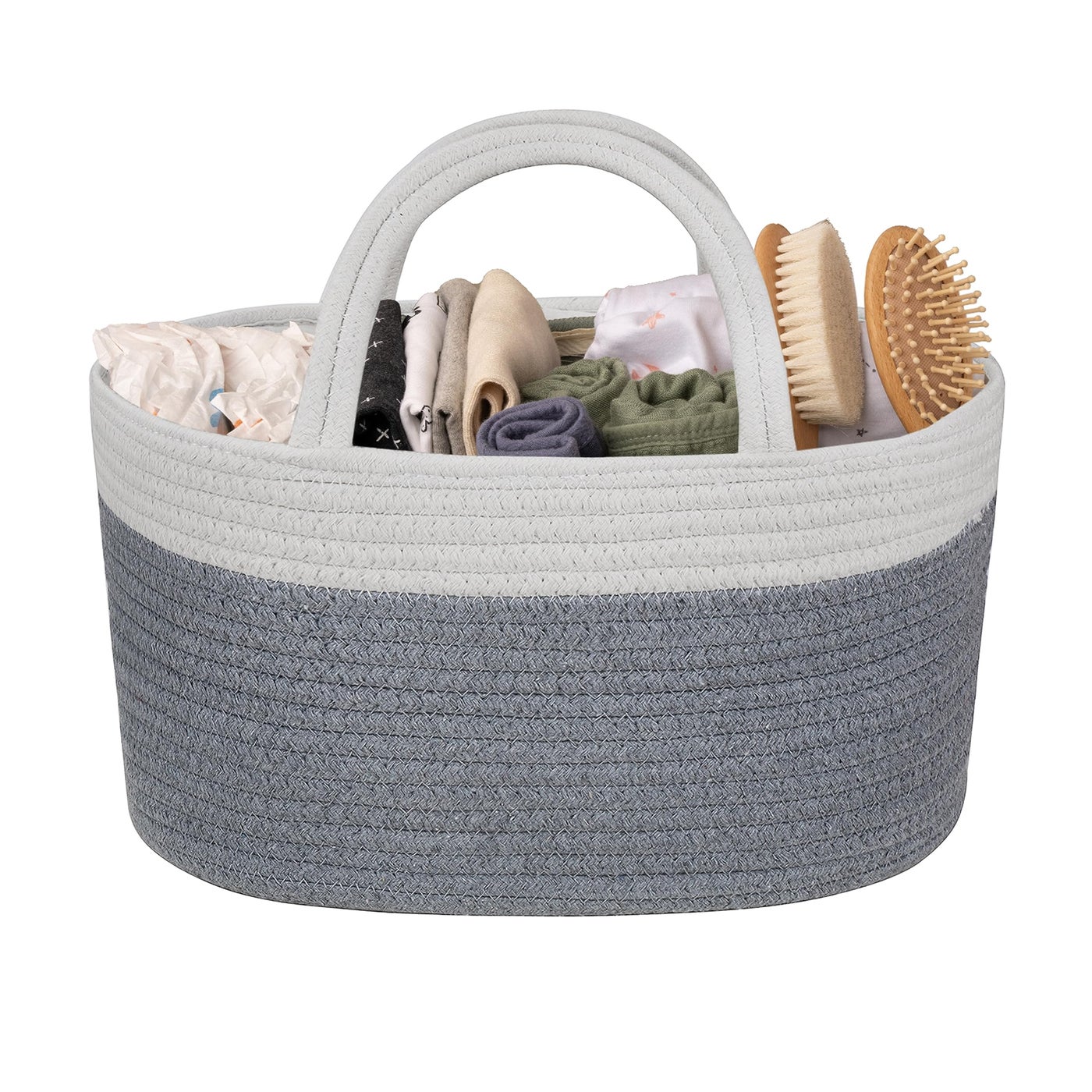 Natemia Baby Diaper Caddy Organizer - Baby Shower Basket for Gifts - Nursery Storage for Diapers, Wipes, Breast Pump - Portable Organizer and Gift Bag - Newborn Essentials