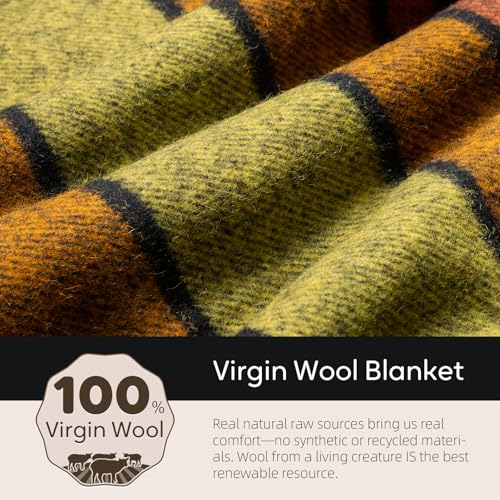 Molithe 100% Wool Blanket, 62" x 86", Warm, Thick, Washable, Military Wool Blanket, Great for Camping, Outdoors, Sporting Events, Survival Kits - Image 3