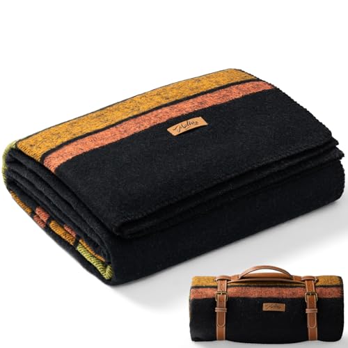 Molithe 100% Wool Blanket, 62" x 86", Warm, Thick, Washable, Military Wool Blanket, Great for Camping, Outdoors, Sporting Events, Survival Kits - Image 1