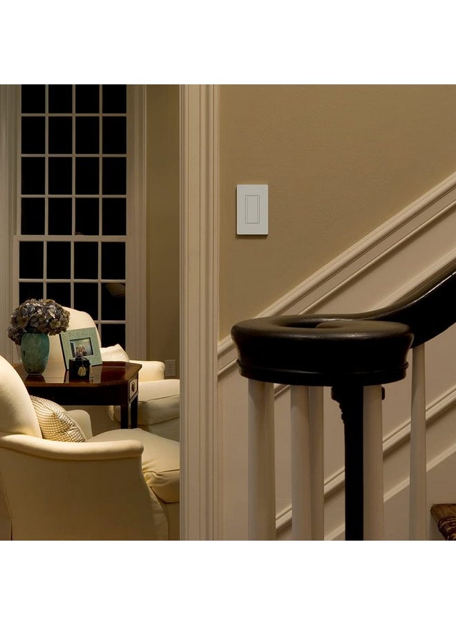 LUTRON Lutron Maestro Digital Switch, 8A Single Pole/Multi Location, MA-S8AM-WH, White  - Image 3