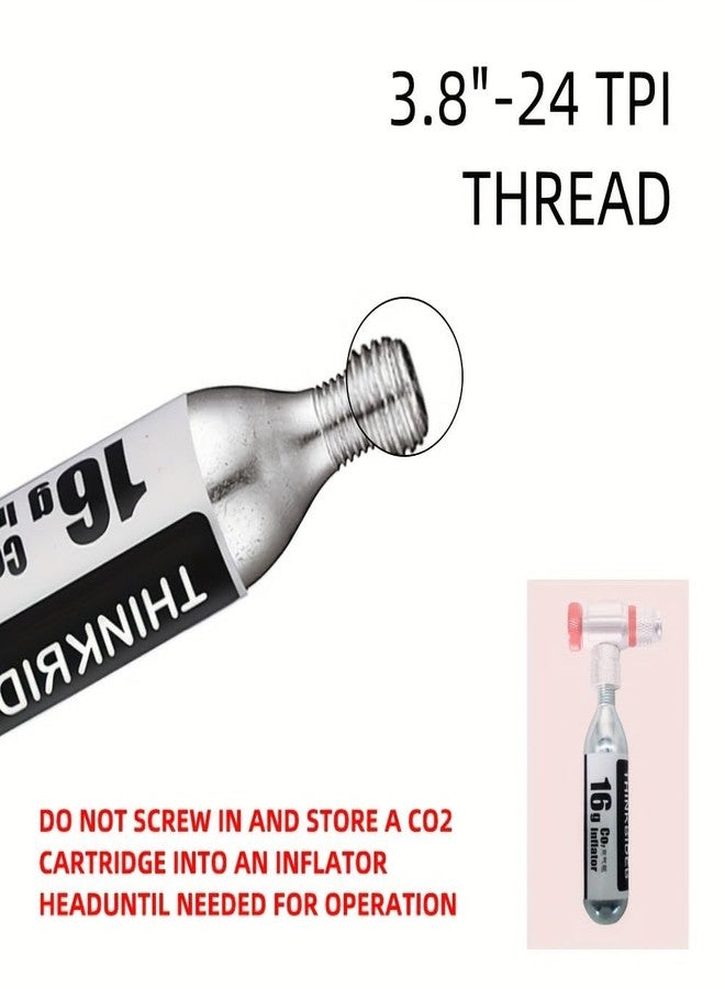ThinkRider 16g Threaded CO2 Cartridges, CO2 Cartridges for Use with CO2 Bike Tire Inflator, C02 Cartridges for MTB & Road Bikes(16g x 10 Pack) - Image 3