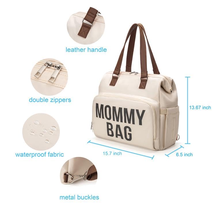Dravina Diaper Bag for Moms with Large 14-Compartment Storage, Insulated Pockets, Shoe Compartment, Waterproof Baby Bag | Premium Leather Shoulder Strap for On-the-Go Moms, 40cm (Pink) - Image 4