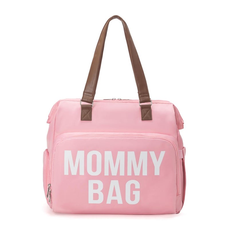 Dravina Diaper Bag for Moms with Large 14-Compartment Storage, Insulated Pockets, Shoe Compartment, Waterproof Baby Bag | Premium Leather Shoulder Strap for On-the-Go Moms, 40cm (Pink) - Image 3