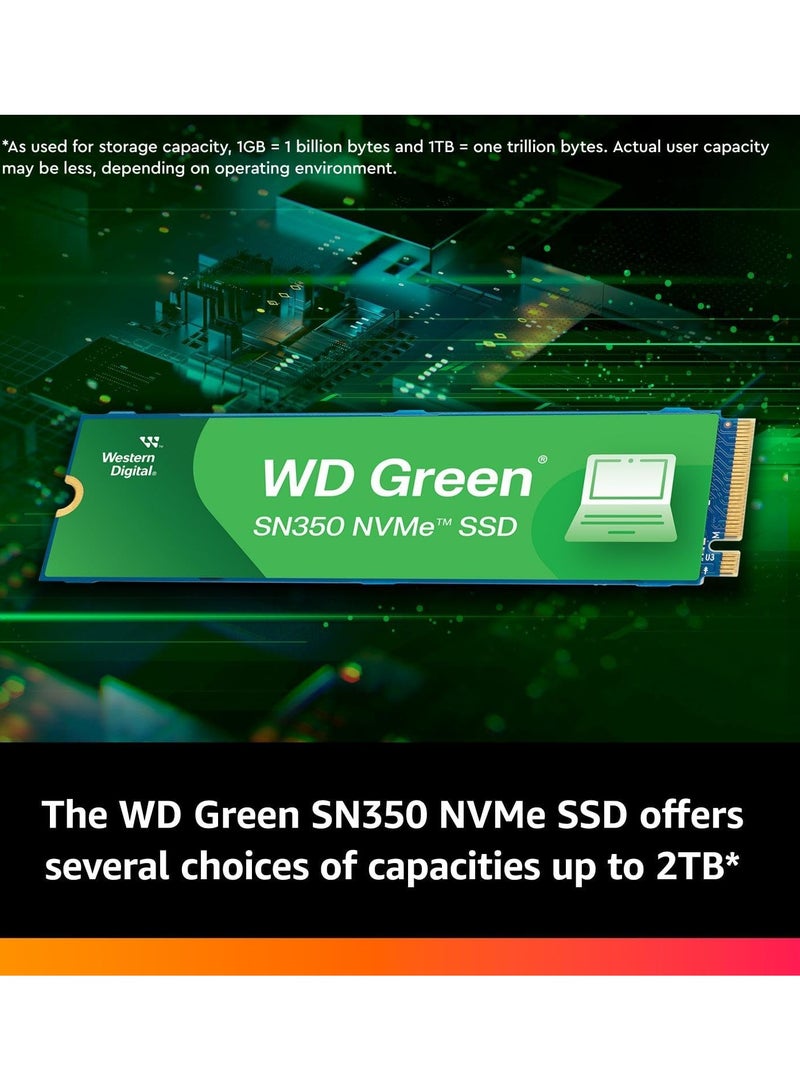 WD Green SN350 1TB NVMe SSD – M.2 2280 PCIe Gen3 Solid State Drive, 3200MB/s Read Speed, 3D NAND, 3-Year Warranty – Ideal for Laptops & Desktops  - Image 3