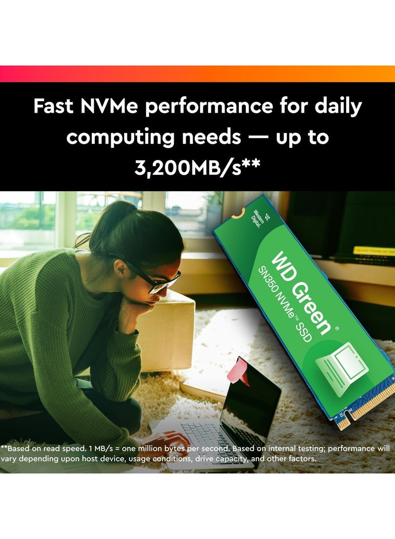 WD Green SN350 1TB NVMe SSD – M.2 2280 PCIe Gen3 Solid State Drive, 3200MB/s Read Speed, 3D NAND, 3-Year Warranty – Ideal for Laptops & Desktops  - Image 4