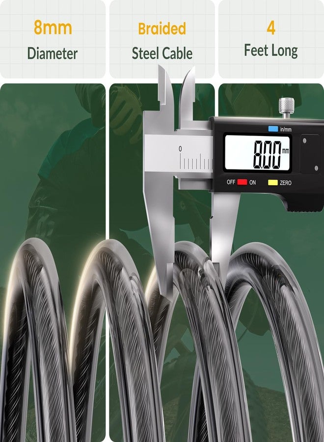Titanker 4FT Black 8mm Bike Cable Lock, Combination, Coiling, Keyless, Secure, Bicycle, Scooter, Stroller, Skateboards, Gates & Fences, Grills & Lawnmowers - Image 3