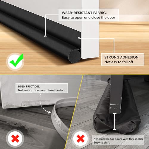 HomeProtect Door Draft Stopper 36 Inch Under Door Draft Blocker Door Sweep for Bottom of Door Reduce Cold Air, Soundproof, Light, Odor, Weather Stripping Door Seal Strip Fit for Interior/Exterior - Image 5