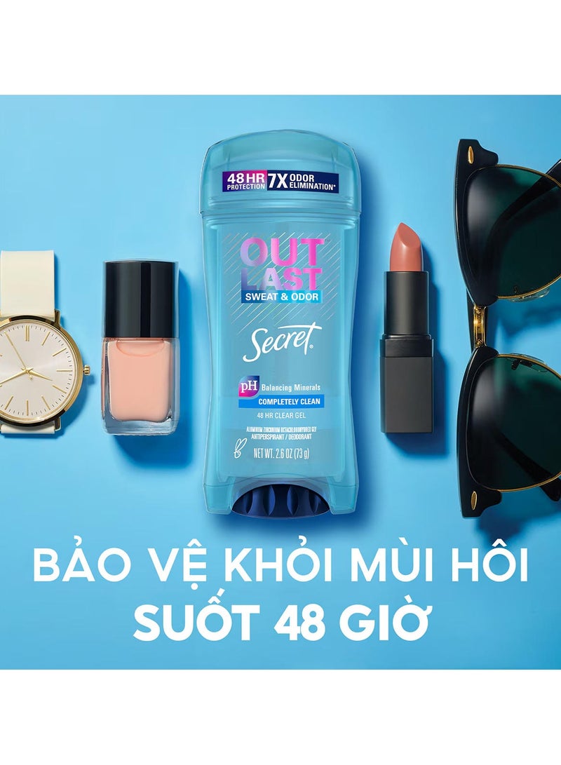 Secret Out Last Antiperspirant Deodorant Invisible Solid Completely Clean 73 G - Image 4