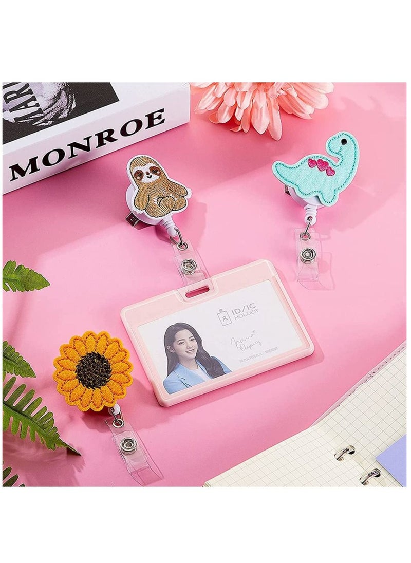 Y&D 3 Pcs ID Card Retractable Clip Badge Holder Reel Cute Nursing Name Supplies Holders with Alligator for Nurse Doctor Teacher  - Image 2