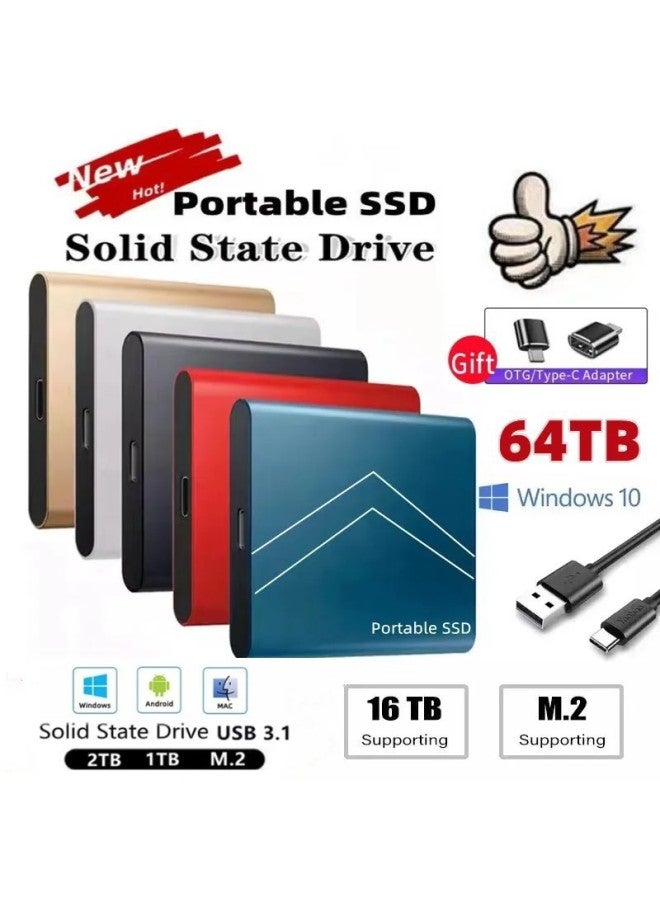 2025 Hot Money Expansion Upgrade Mobile Solid State Drive 500GB-64TB Direct In Stock-Capacity:20TB-Interface:Silver - Image 1