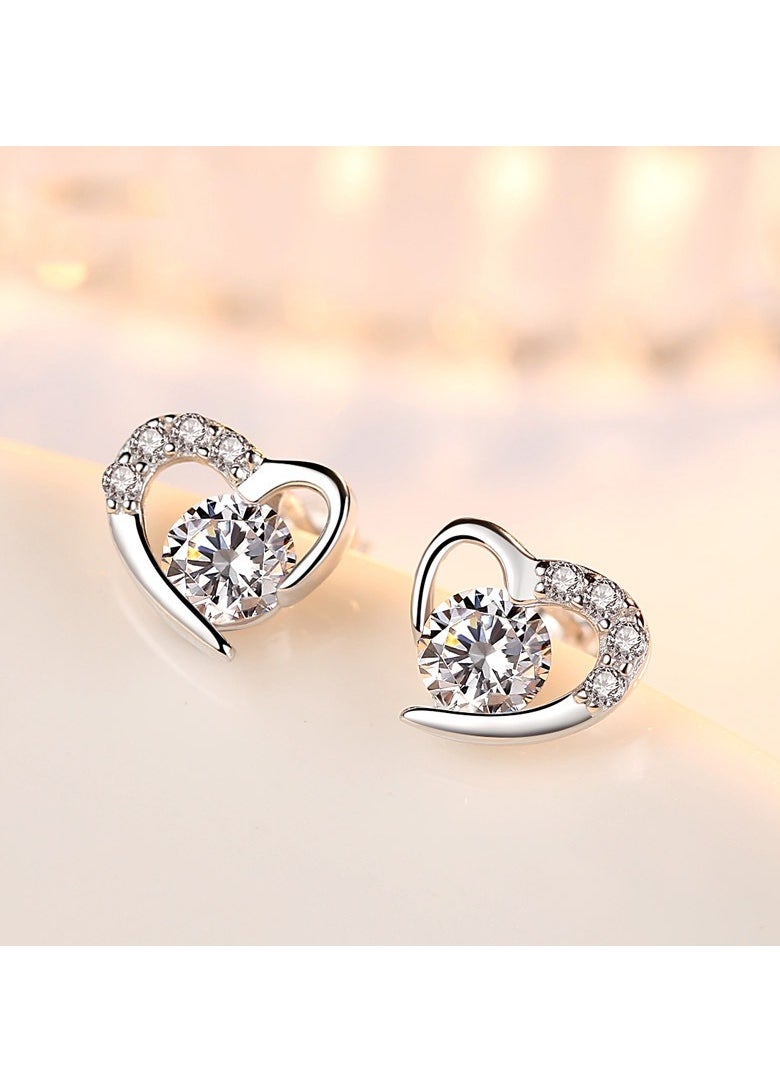 xozgdovg Sterling silver earrings female simple temperament advanced sense  - Image 1