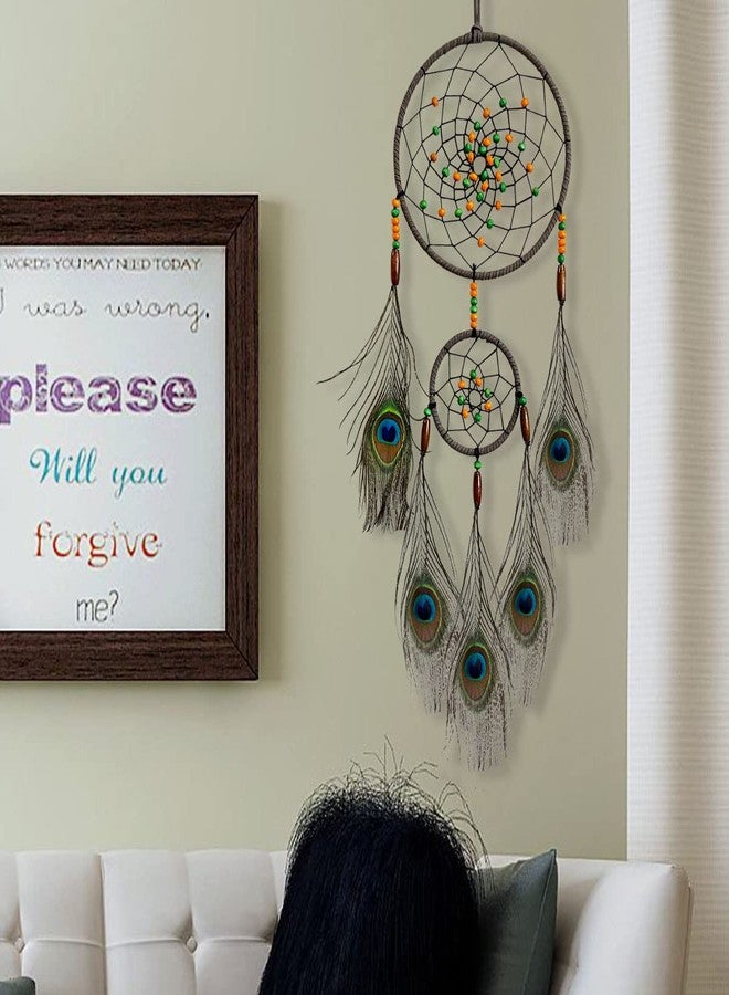 Awlee Dream Catchers Wall Hanging Room Decor Handmade Peacock Feather for Girls Boys Bedroom Decoration Craft Gift - Image 4