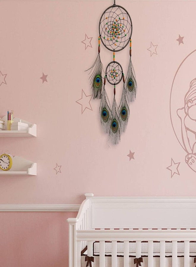 Awlee Dream Catchers Wall Hanging Room Decor Handmade Peacock Feather for Girls Boys Bedroom Decoration Craft Gift - Image 3