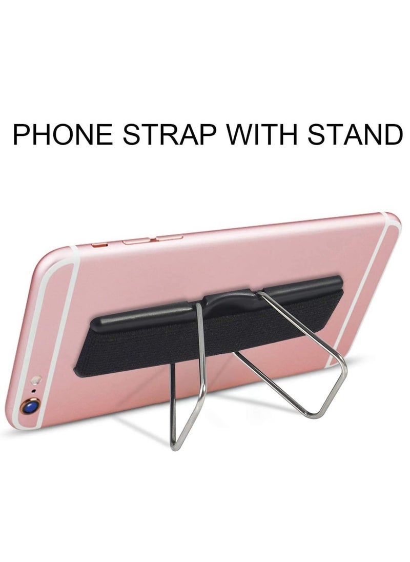 ELTRAZONE - 4 Pcs Phone Finger Holder Back of Phone Grip with Stand Compatible with iPhone Samsung and Most Smartphones(Black Black Silver Rose Gold 4PCS) - Image 1