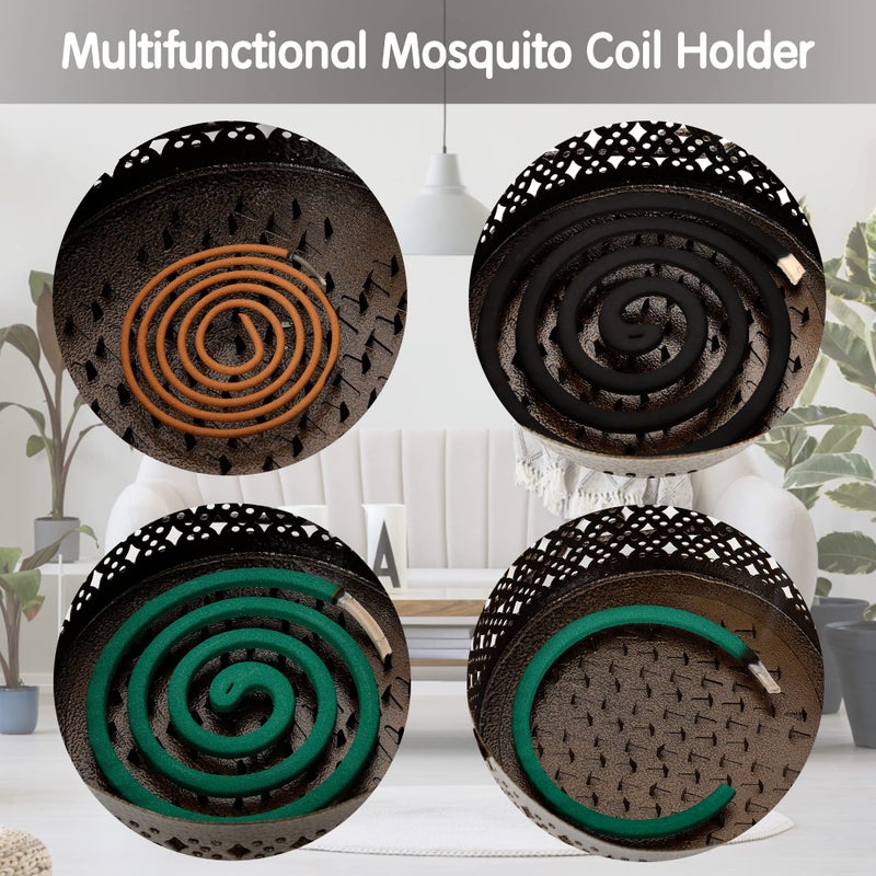 MyLifeUNIT Mosquito Coil Holder, Retro Portable Mosquito Incense Burner for Home and Camping (Bronze) - Image 3