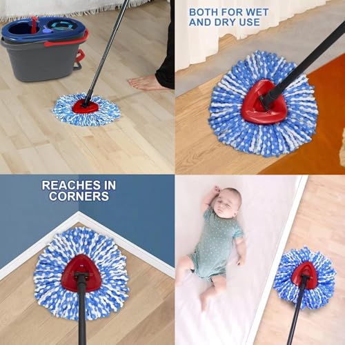 YWSHF Spin Mop Replacement Heads Compatible with RinseClean 2 Tank Mop System,Microfiber Mop Refill Heads for Cleaning All Hard-surfaced Floor - Image 3