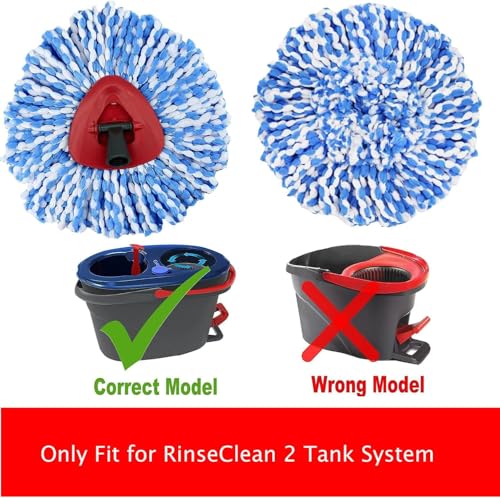 YWSHF Spin Mop Replacement Heads Compatible with RinseClean 2 Tank Mop System,Microfiber Mop Refill Heads for Cleaning All Hard-surfaced Floor - Image 2