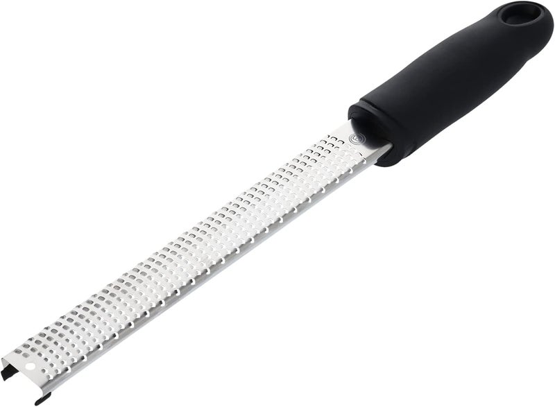 Master Chef Lemon Zester Grater with Handle, Kitchen Tool for Zesting Citrus Fruits & Finely Grating Parmesan Cheese, Garlic, Ginger, Coconut, Nutmeg, Wasabi, Chocolate etc, Stainless Steel, 12 inches - Image 1