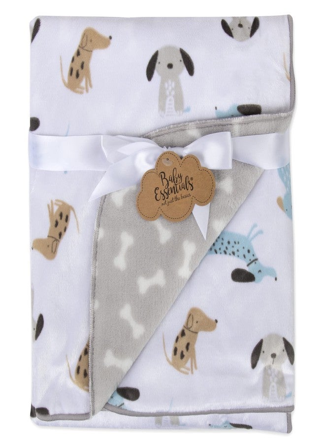 Baby Essentials Sherpa Fleece Baby Blankets for Boys and Girls – Colorful, Reversible Baby Blankets for Newborns, Infants, Toddlers, and Nursery (Puppy Grey) - Image 1