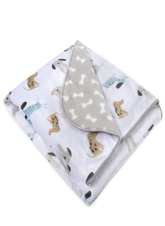 Baby Essentials Sherpa Fleece Baby Blankets for Boys and Girls – Colorful, Reversible Baby Blankets for Newborns, Infants, Toddlers, and Nursery (Puppy Grey) - Image 4