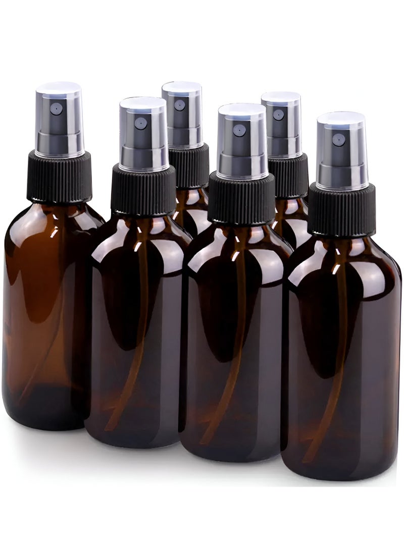 HYFY Amber Glass Spray Bottles 6 Pack for Essential Oils Empty Bottle Small Fine Mist Spray Bottle Glass Bottle Reuasable Spray Bottle Amber Bottle 60 ml  - Image 1