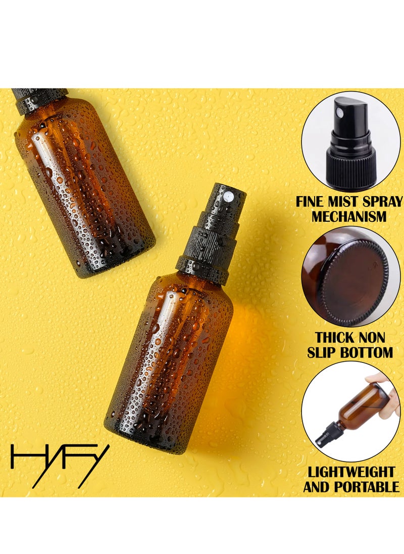 HYFY Amber Glass Spray Bottles 6 Pack for Essential Oils Empty Bottle Small Fine Mist Spray Bottle Glass Bottle Reuasable Spray Bottle Amber Bottle 60 ml  - Image 2