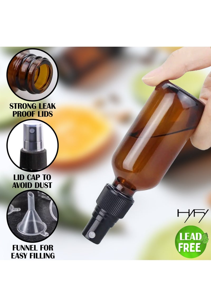 HYFY Amber Glass Spray Bottles 6 Pack for Essential Oils Empty Bottle Small Fine Mist Spray Bottle Glass Bottle Reuasable Spray Bottle Amber Bottle 60 ml  - Image 3