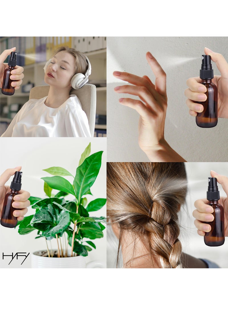 HYFY Amber Glass Spray Bottles 6 Pack for Essential Oils Empty Bottle Small Fine Mist Spray Bottle Glass Bottle Reuasable Spray Bottle Amber Bottle 60 ml  - Image 4