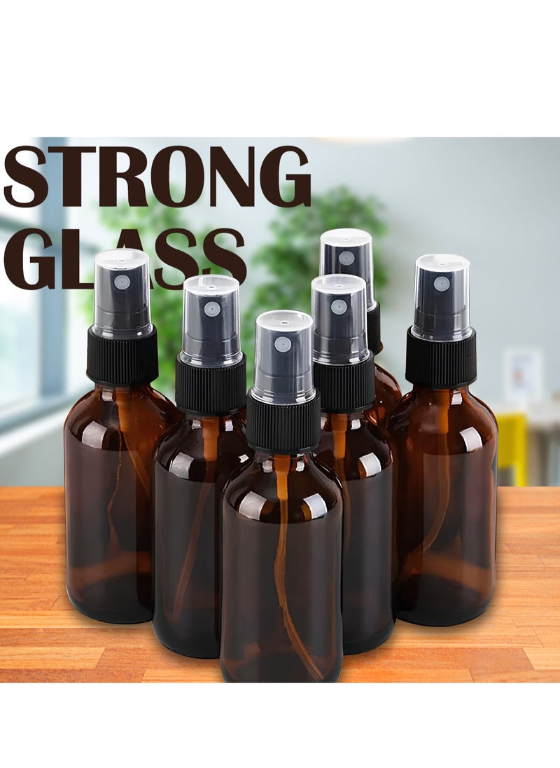 HYFY Amber Glass Spray Bottles 6 Pack for Essential Oils Empty Bottle Small Fine Mist Spray Bottle Glass Bottle Reuasable Spray Bottle Amber Bottle 60 ml  - Image 5