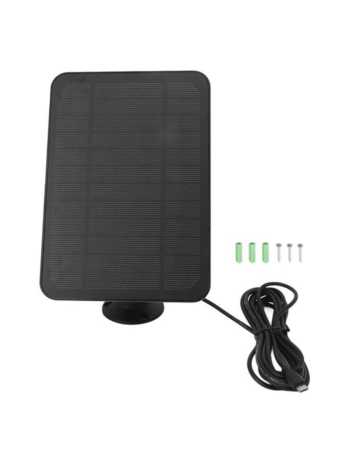 Thoraya 4W 5V Solar Panel for Arlo for Ring for Blink Security Camera IP65 Waterproof Solar Charger with 360 Degree Adjustable Bracket Black  - Image 1